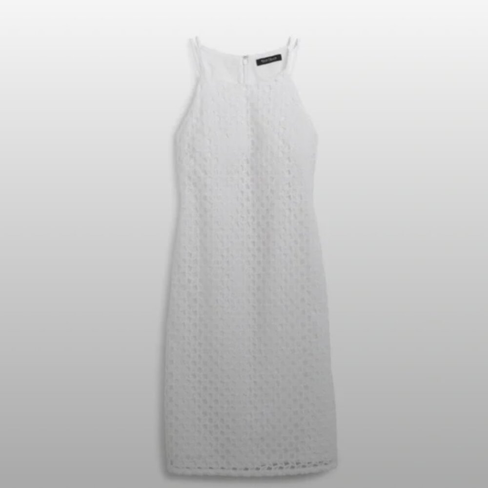 White Lace Halter Dress